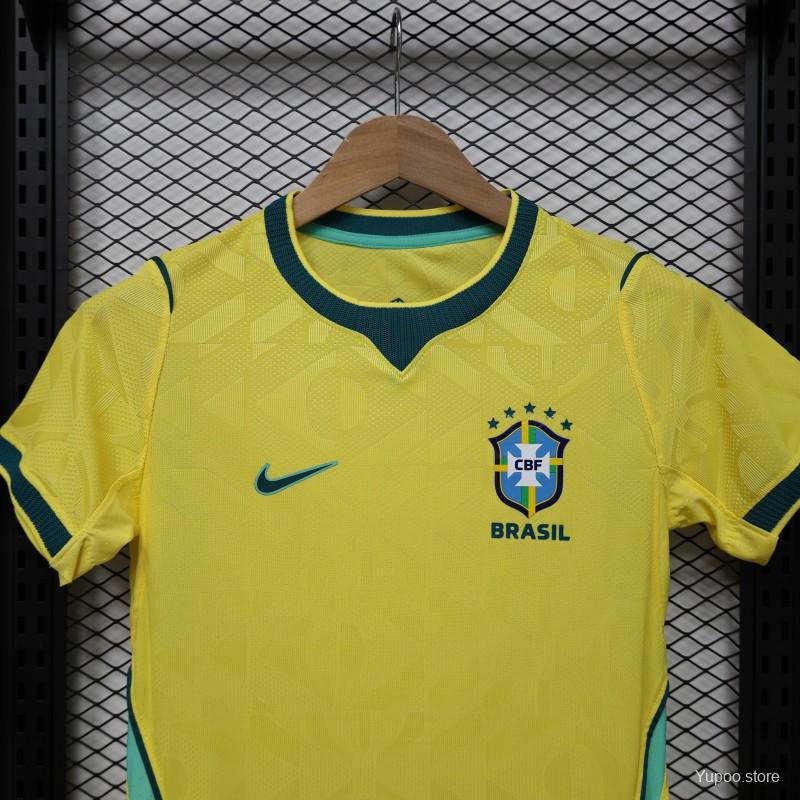 Player Version Women 2026 Brazil Yellow with Green Home Jersey