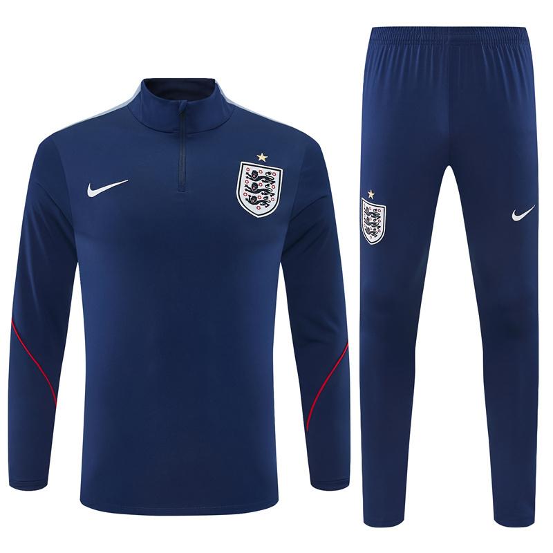 2026 England Navy Blue Half Zipper Jacket Tracksuit + Long Pants (Nike)