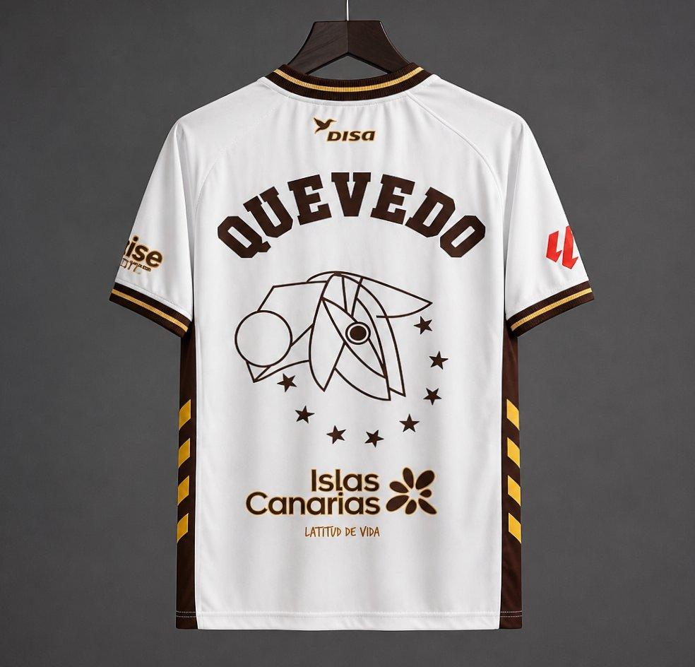 25/26 UD Las Palmas Away White/Brown Jersey – Quevedo "El Baifo" Limited Edition