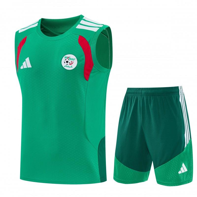 26/27 Algeria Green Sleeveless Training Vest +Shorts Set