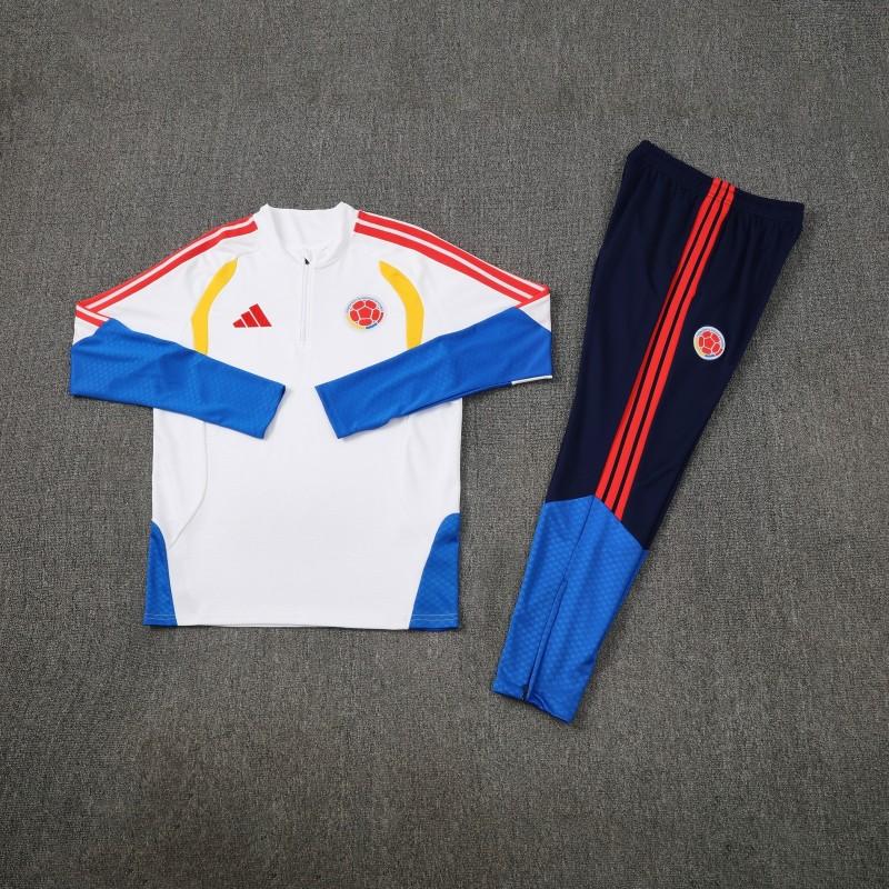 26/27 Colombia White Half Zipper Jacket Tracksuit + Long Pants
