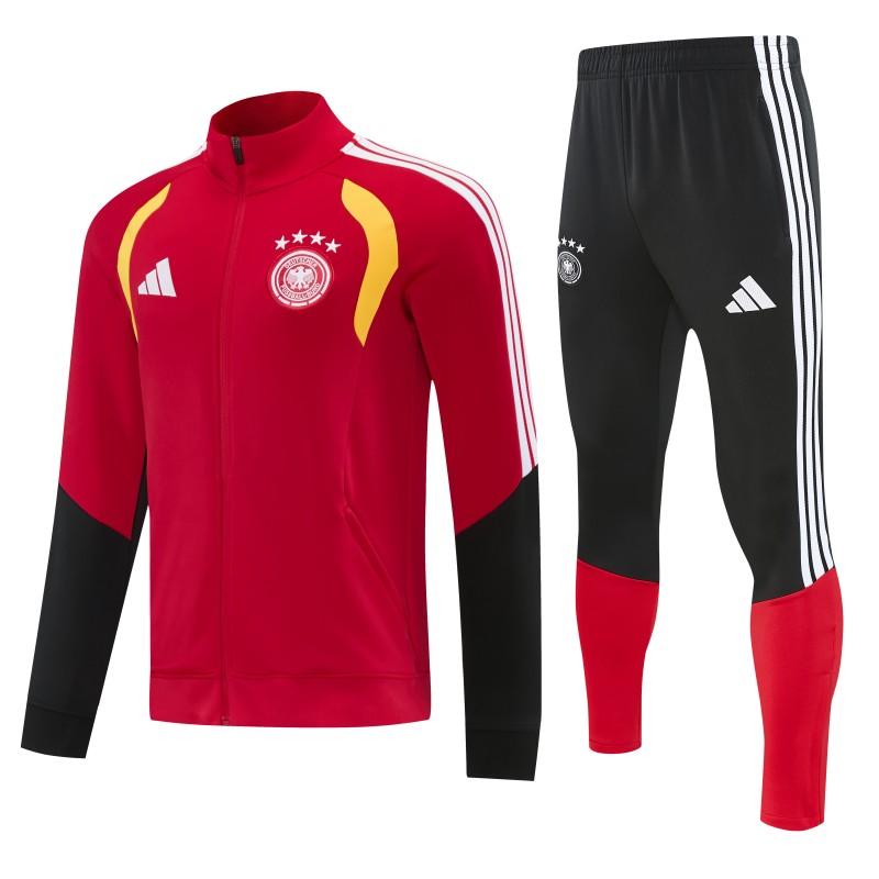 26/27 Germany Red Full Zipper Jacket Tracksuit + Long Pants