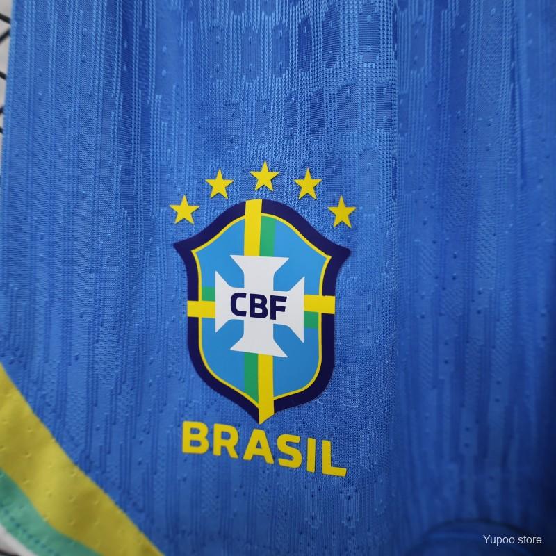 Player Version 26/27 Brazil Royal Blue Jacquard Stripe Away Shorts