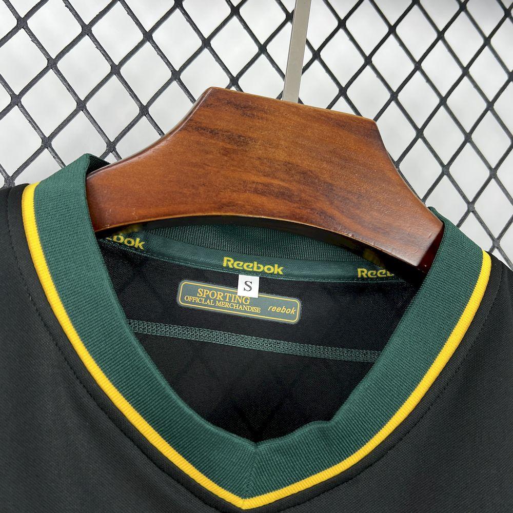 2002/03 Sporting CP Retro Away Black with Yellow Sleeves Jersey