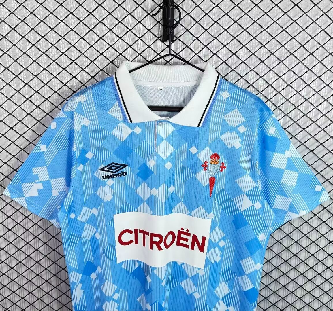 Retro 95/96 Celta de Vigo Light Blue with Diamond Pattern Home Jersey