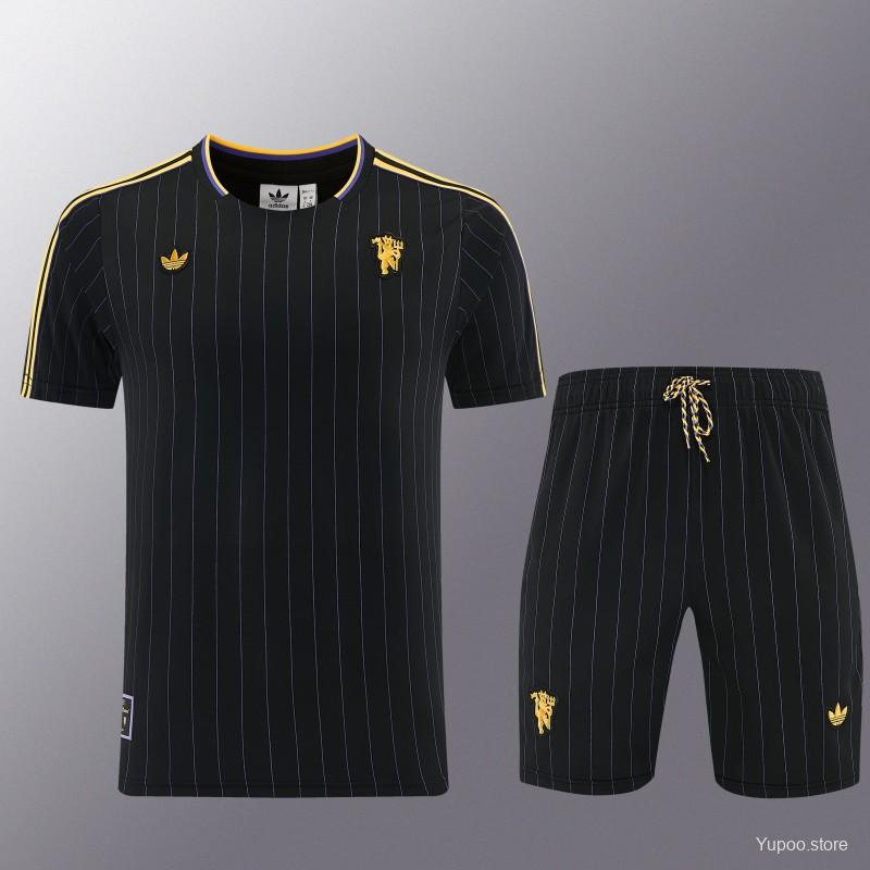 26/27 Manchester United Black Short Sleeve+Soccer Shorts