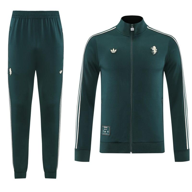25/26 Juventus Retro Dark Green Full zipper Jacket Tracksuit+ long pants
