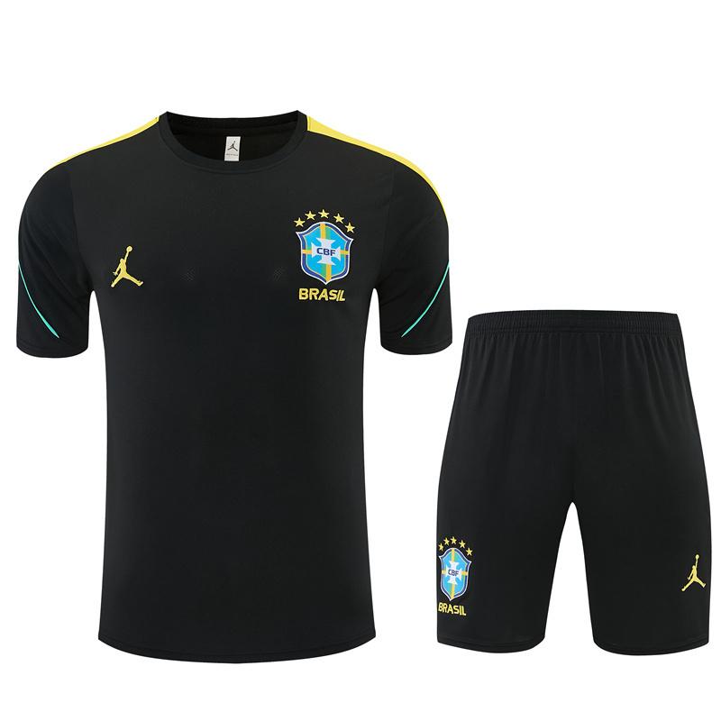 2026 Brazil Black & Yellow Short Sleeve+Soccer Shorts
