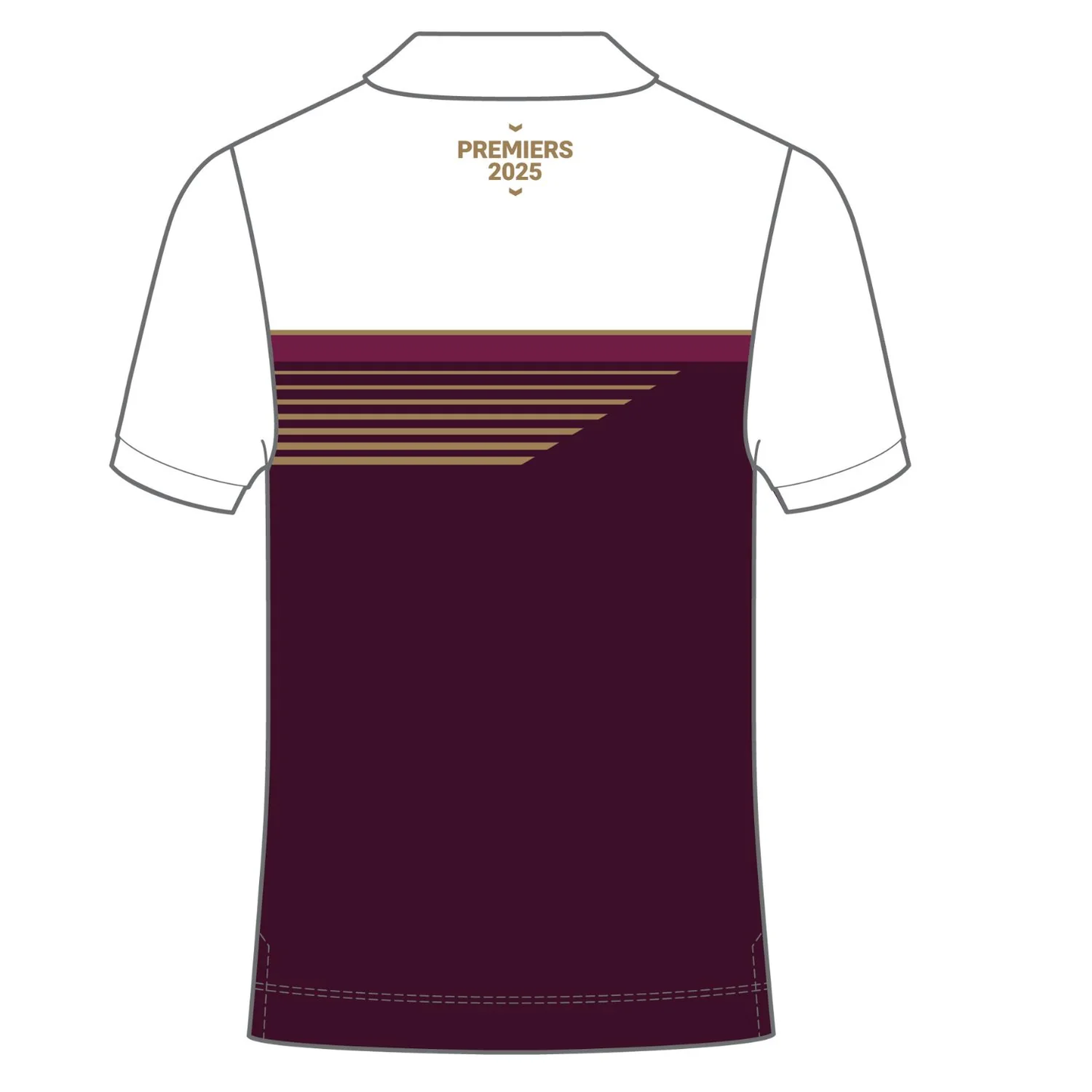 25/26 Brisbane Broncos Maroon with White Yoke and Gold Speed Stripes Premiers 2025 Jersey