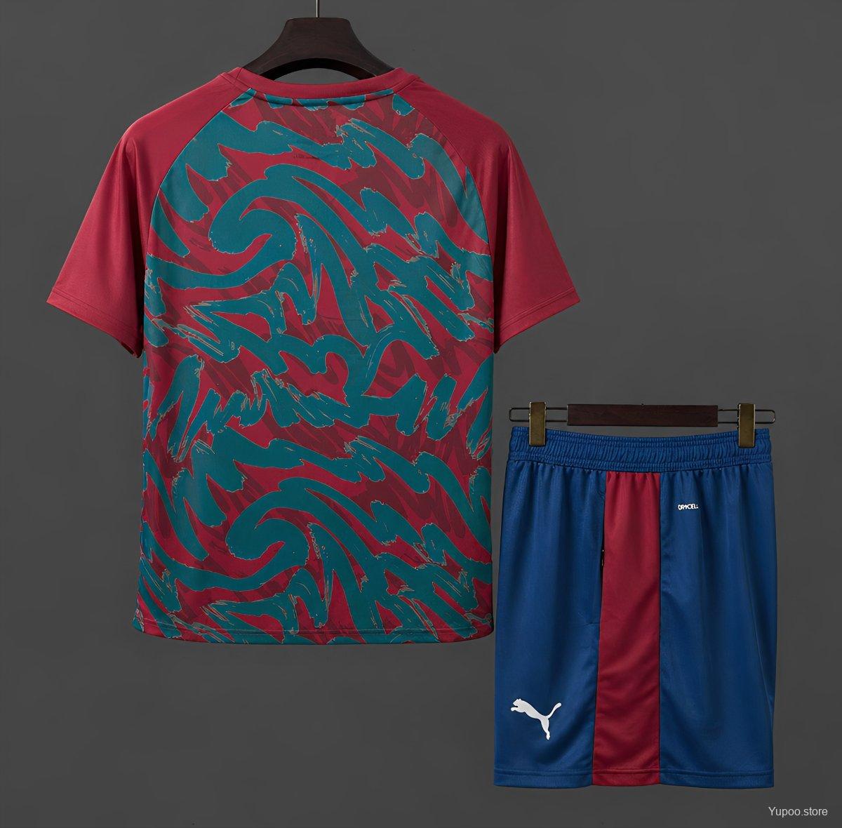 2026 Portugal Pre-Match Red/Green Training Jersey + Shorts Set