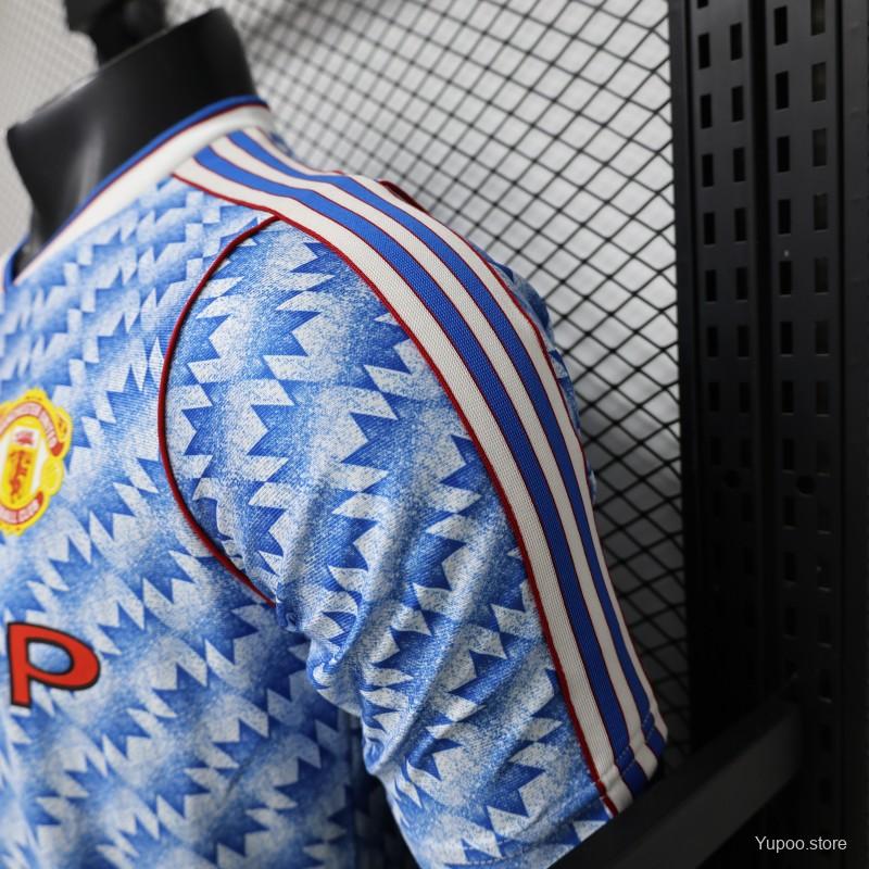 Player Version 26/27 Manchester United Away Blue Vintage Remake Jersey