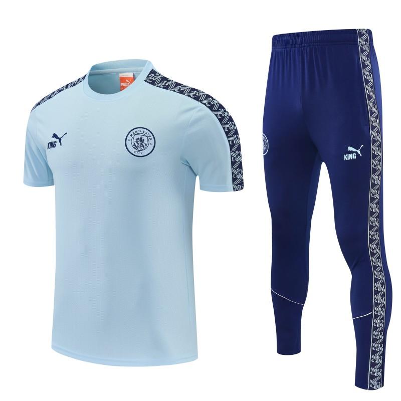 26/27 Manchester City Sky Blue Short Sleeve Tracksuit + Long Pants (Puma King / Home)