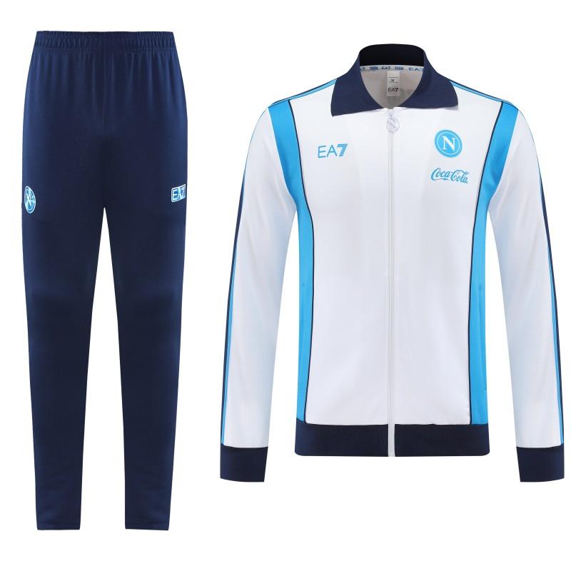 25/26 SSC Napoli White Full zipper Jacket Tracksuit+ long pants
