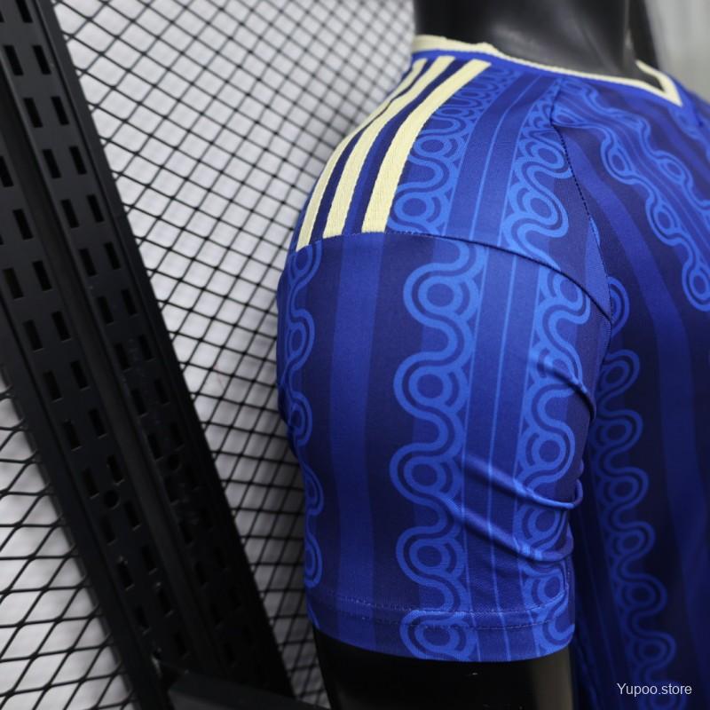 Player Version 2026 Sweden Blue with Tonal Chain Stripe Away Jersey