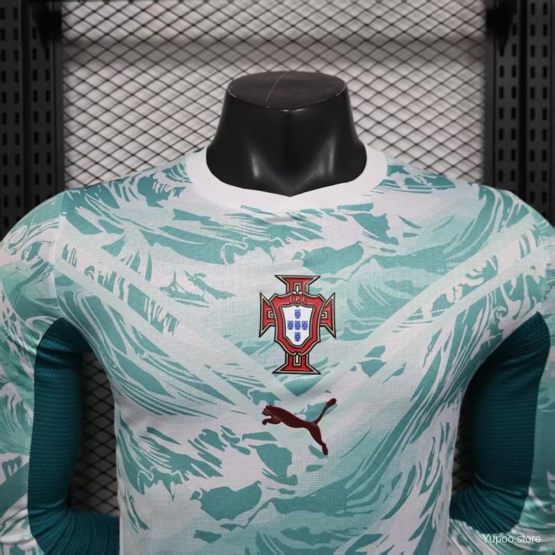 2026 Player Version Portugal Away White Long Sleeve Jersey