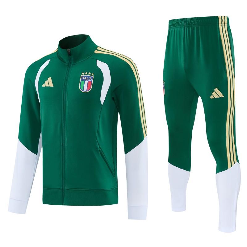 26/27 Italy Green Full Zipper Jacket Tracksuit + Long Pants