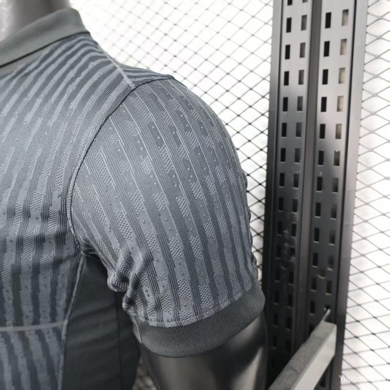 25/26 Player Version Paris Saint-Germain Away Dark Grey with Vertical Stripe Pattern Jersey