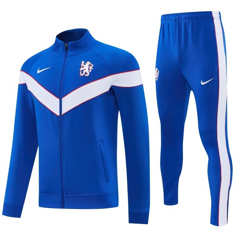 26/27 Chelsea Blue&White Full Zipper Jacket Tracksuit + Long Pants