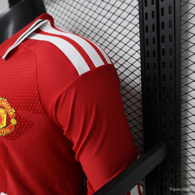 Player Version 26/27 Manchester United Red Polo Collar Long Sleeve Jersey