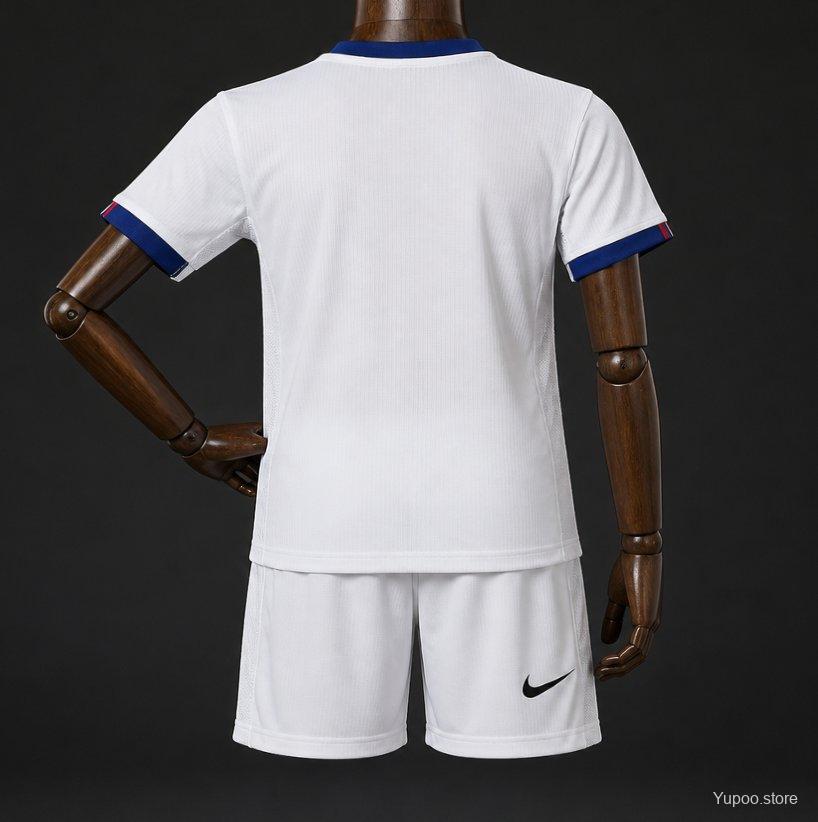 26/27 Kids Paris Saint-Germain White Away Jersey Kits