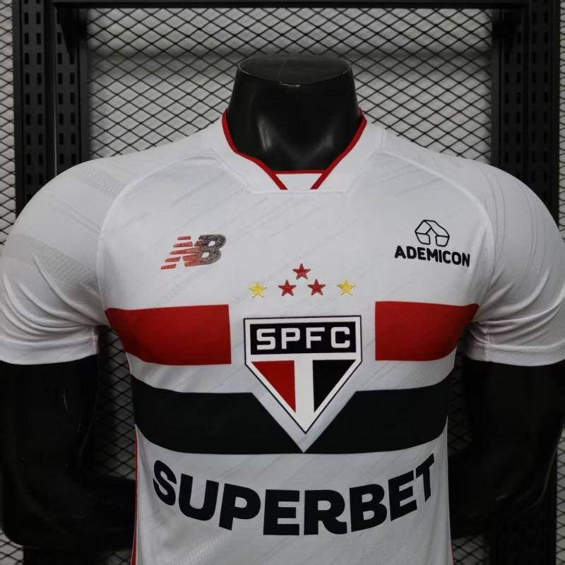 Player Version 26/27 São Paulo FC White with Red and Black Horizontal Stripes Jersey