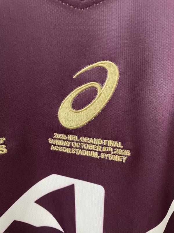 25/26 Brisbane Broncos Maroon with Gold Stripes and 2025 Premiers Commemorative Champion Jersey