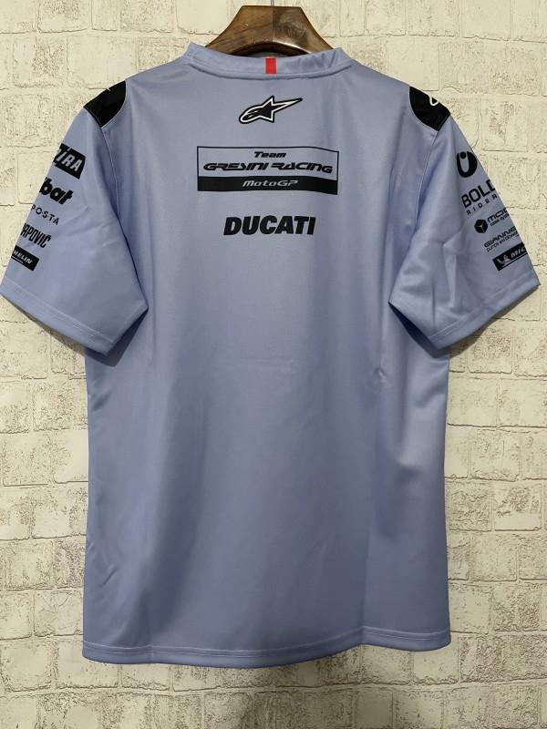 2025 F1 Gresini Racing Ducati Light Blue with Black Shoulder T-Shirt