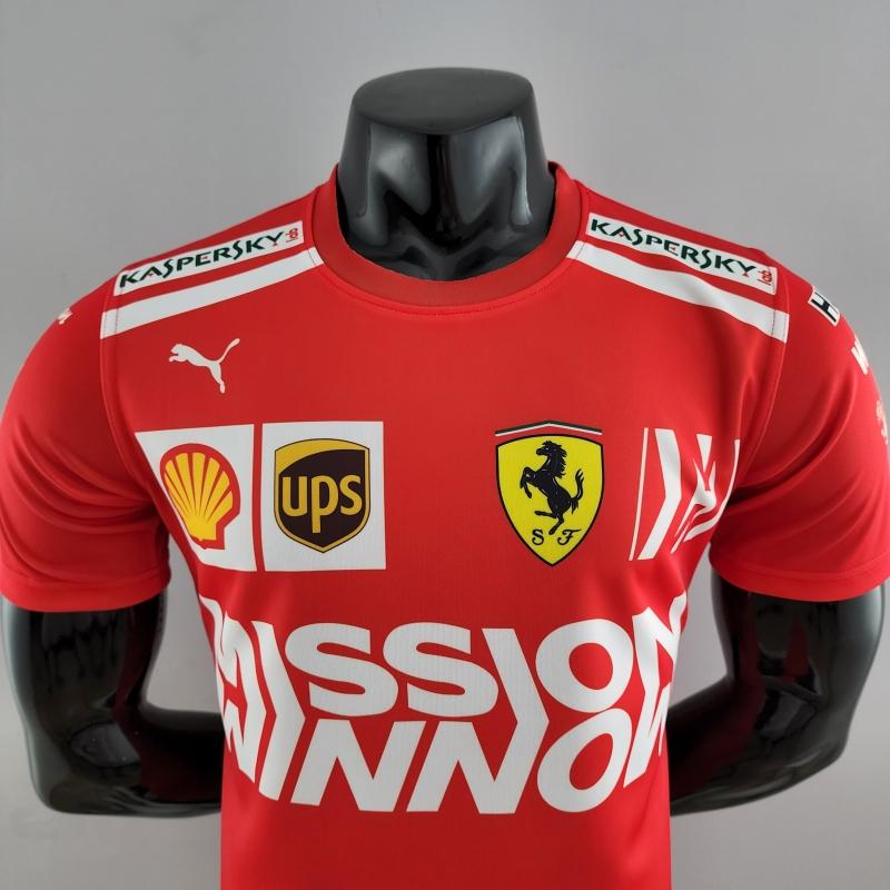 2022 F1 Ferrari RED T-shirts Full Sponsor #0007