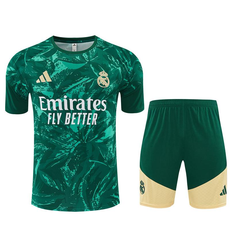 2026 Real Madrid Green Camouflage Short Sleeve+Soccer Shorts