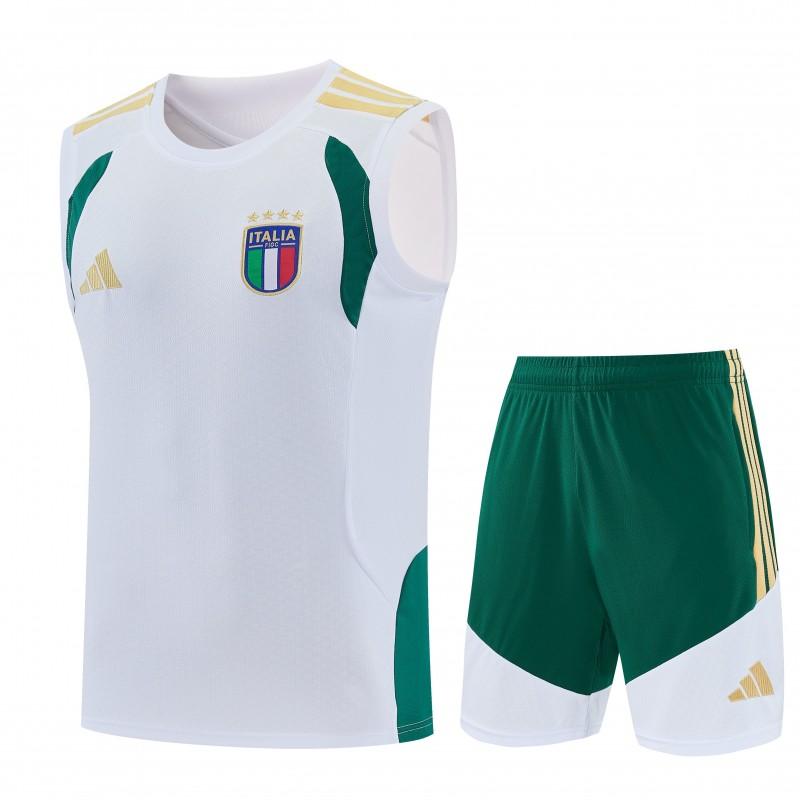 26/27 Italy White Sleeveless Training Vest +Shorts Set