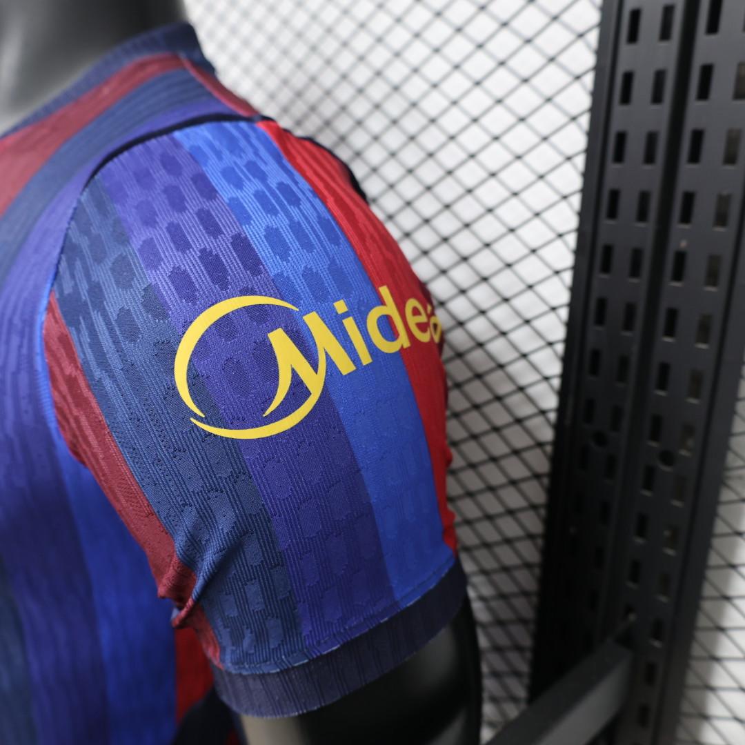 Player Version 26/27 FC Barcelona Deep Blue & Red Stripe Home Jersey