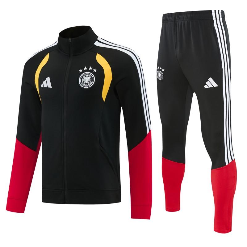 26/27 Germany Black Full Zipper Jacket Tracksuit + Long Pants