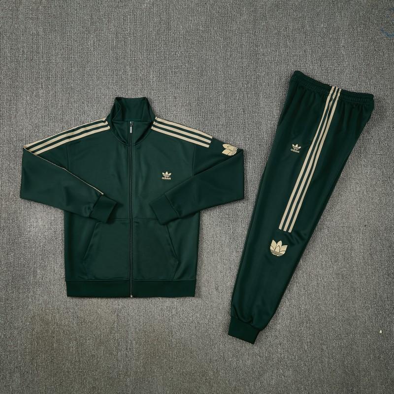 2026 Adidas Navy Green Full Zipper Jacket + Long Pants