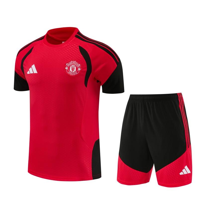 26/27 Manchester United Red & Black Short Sleeve+ Soccer Shorts