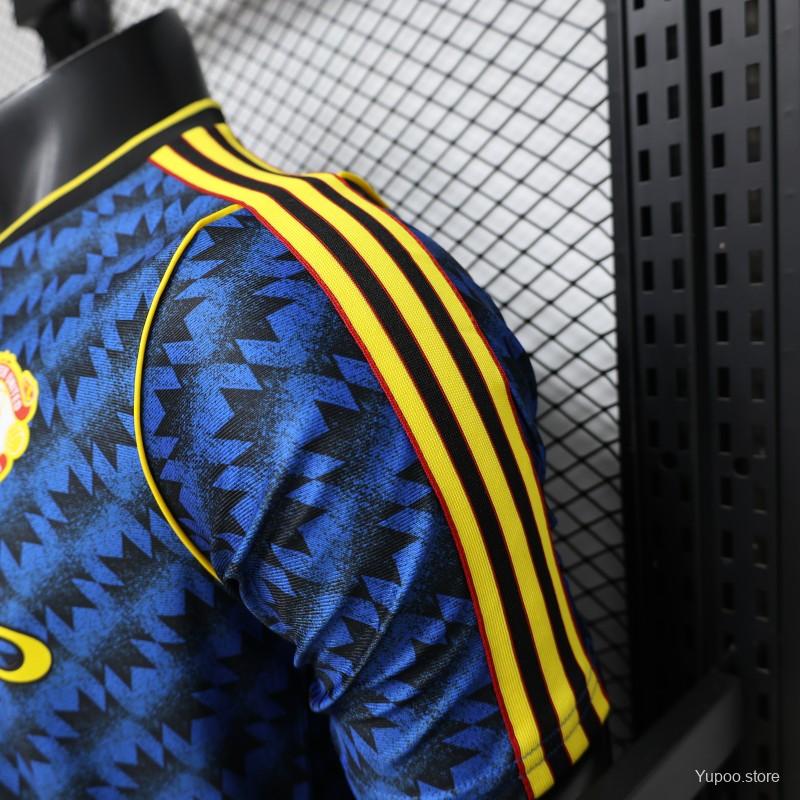 Player Version 2026 Manchester United Blue with Black Away Jersey