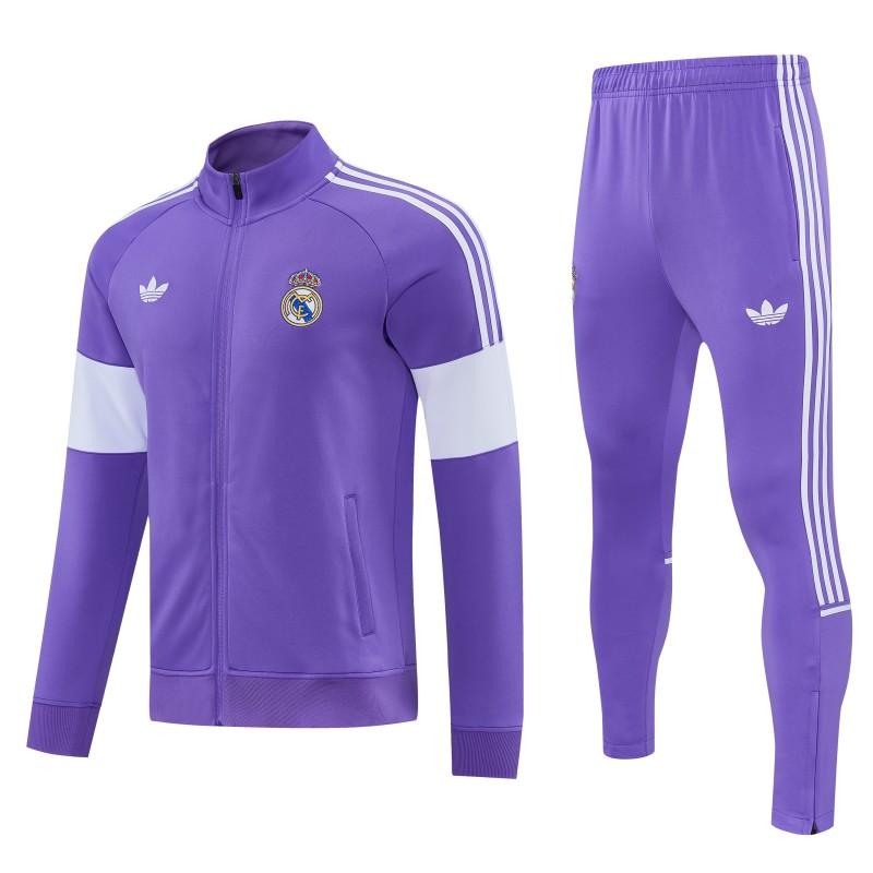 26/27 Real Madrid Purple Full Zipper Jacket Tracksuit + Long Pants