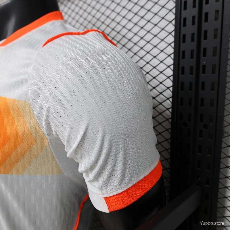 Player Version 2026 Netherlands White with Orange Away Jersey