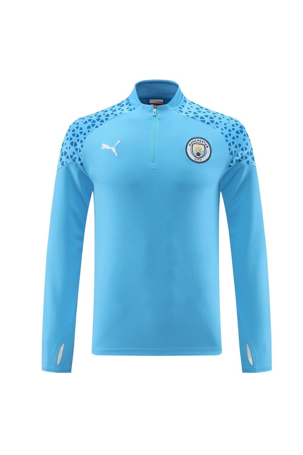 25/26 Manchester City Sky Blue Half Zipper Jacket+Long Pants