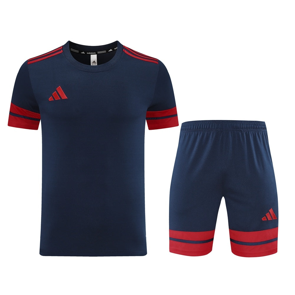 AD10 sapphire blue shorts suit S-2XL