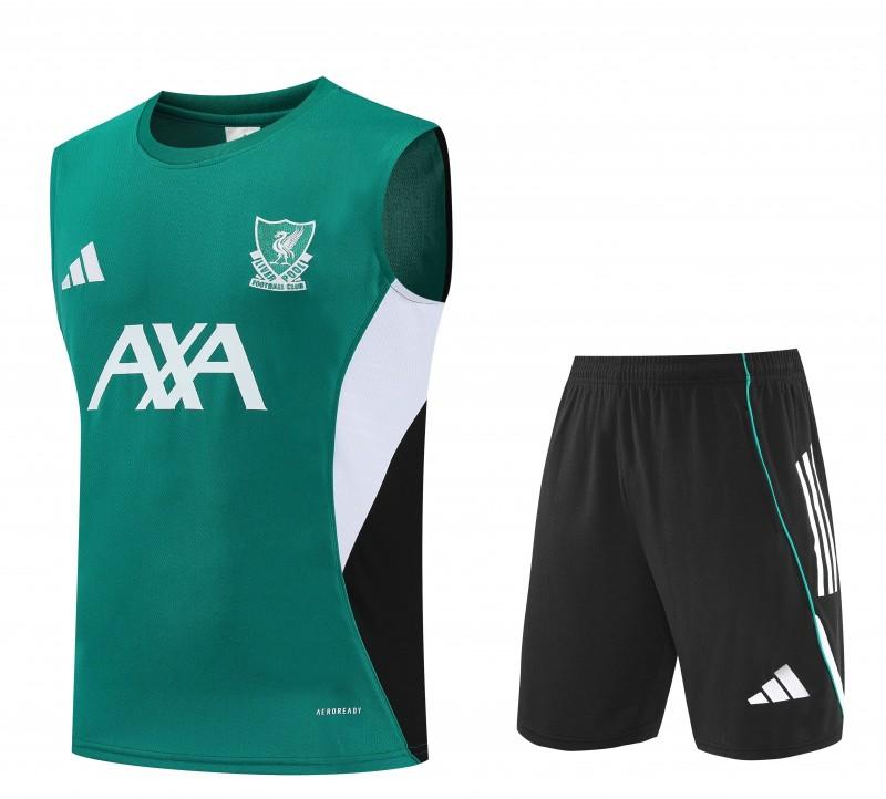 26/27 Liverpool Green Sleeveless Training Vest + Black Shorts Set