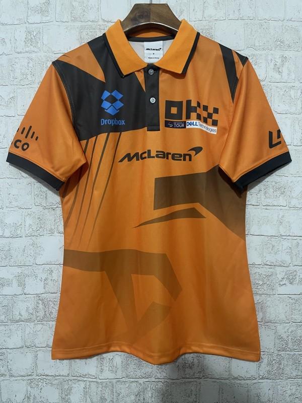 2024 F1 McLaren Racing Papaya Orange with Black Diagonal Stripe Motorsports Polo
