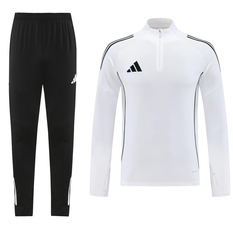 25/26 Adidas White Full zipper Jacket Tracksuit+ long pants