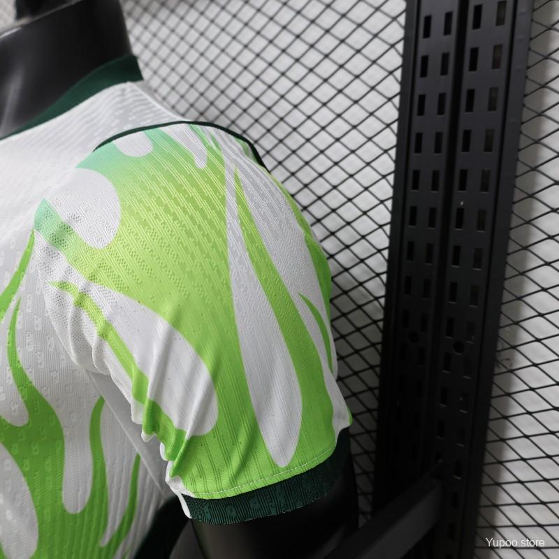 Player Version 2026 Nigeria White with Green Flame Away Jersey