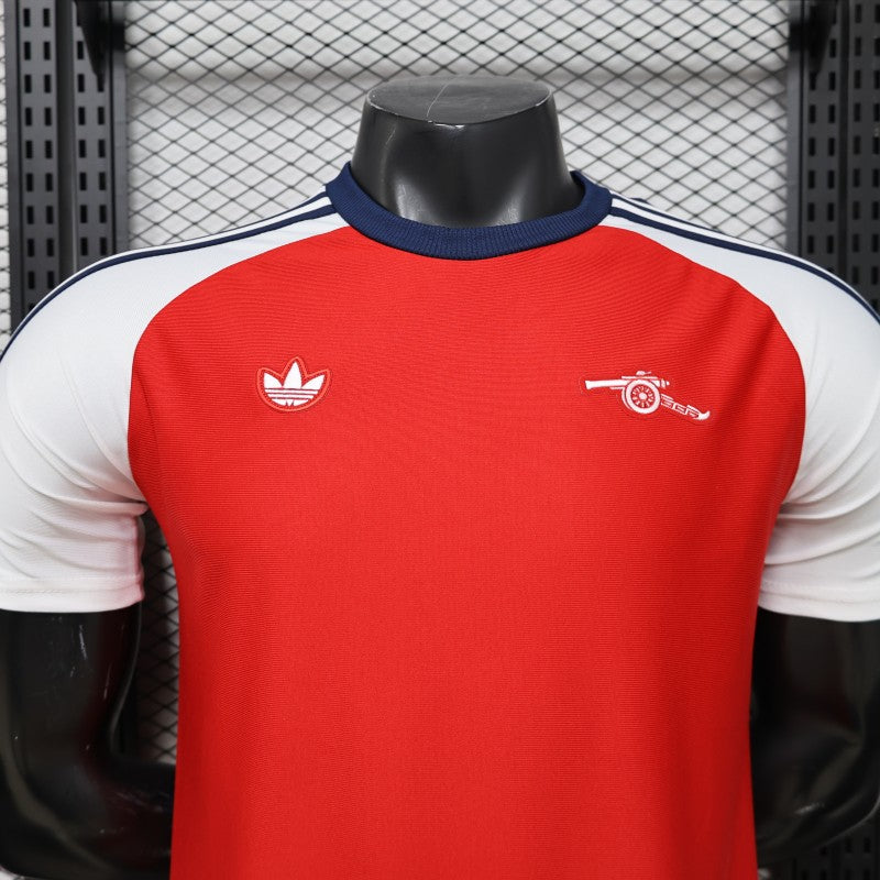 Player Version 2026 Arsenal x Adidas Originals Red with White Raglan Sleeve Home Jersey