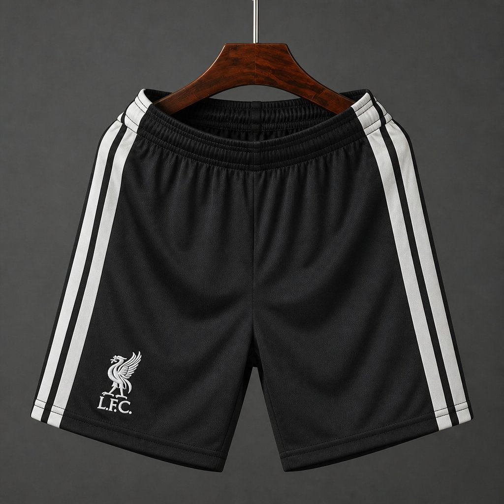 26/27 Liverpool FC Black with Silver Stripes Away Shorts