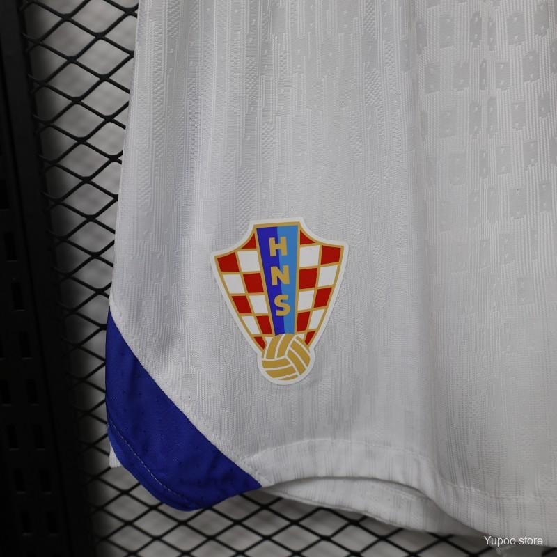 Player Version 2026 Croatia White Home Shorts