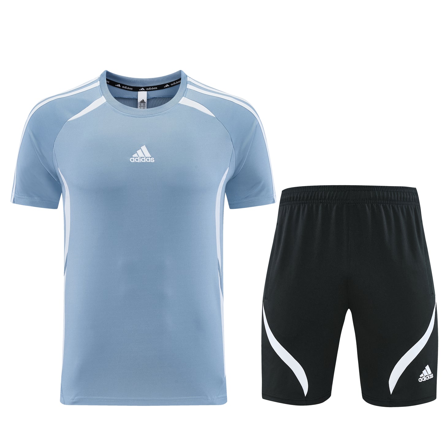 AD16 blue and gray shorts suit S-2XL