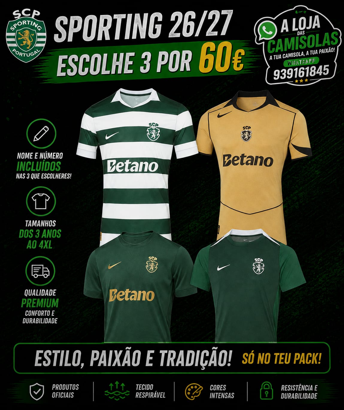 Pack Sporting 26/27 (Ler descrição)