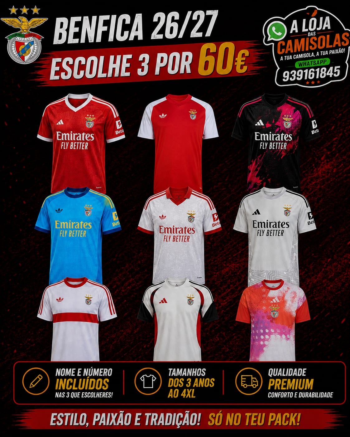 Pack Benfica 26/27 (Ler descrição)