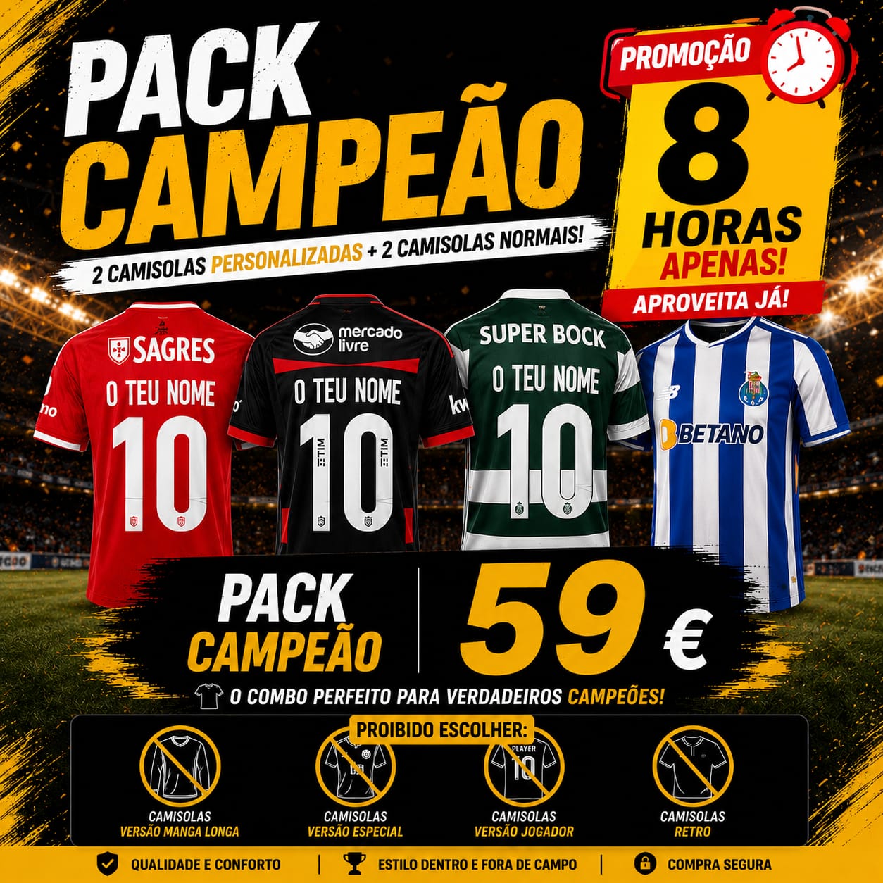 Pack CAMPEÃO = 59€ (Ler descrição)
